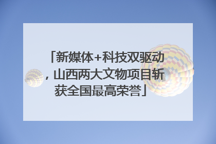 新媒体+科技双驱动，山西两大文物项目斩获全国最高荣誉