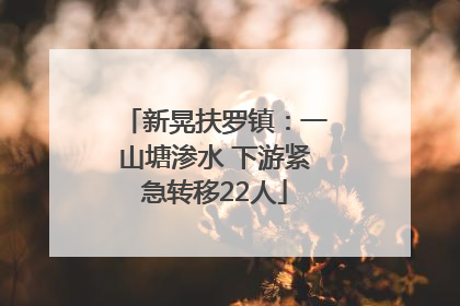 新晃扶罗镇：一山塘渗水 下游紧急转移22人