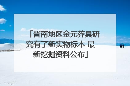晋南地区金元葬具研究有了新实物标本 最新挖掘资料公布