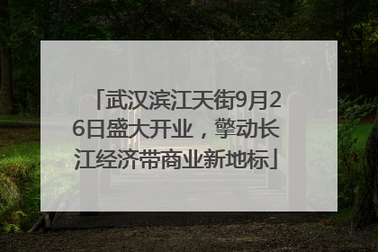 武汉滨江天街9月26日盛大开业，擎动长江经济带商业新地标