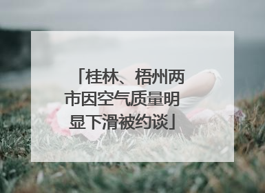 桂林、梧州两市因空气质量明显下滑被约谈