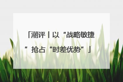 潮评丨以“战略敏捷”抢占“时差优势”