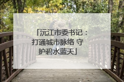 沅江市委书记：打通城市脉络 守护碧水蓝天