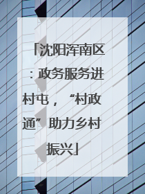 沈阳浑南区：政务服务进村屯，“村政通”助力乡村振兴