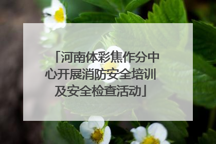 河南体彩焦作分中心开展消防安全培训及安全检查活动