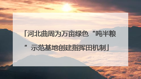 河北曲周为万亩绿色“吨半粮”示范基地创建指挥田机制