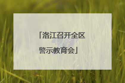 洛江召开全区警示教育会