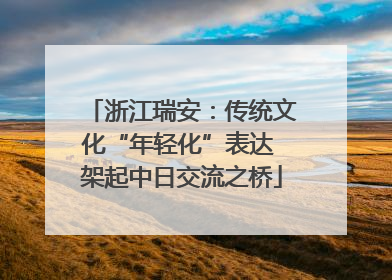浙江瑞安：传统文化“年轻化”表达 架起中日交流之桥