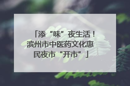 添“味”夜生活！滨州市中医药文化惠民夜市“开市”