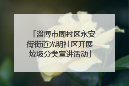 淄博市周村区永安街街道光明社区开展垃圾分类宣讲活动