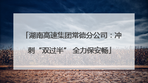 湖南高速集团常德分公司：冲刺“双过半” 全力保安畅