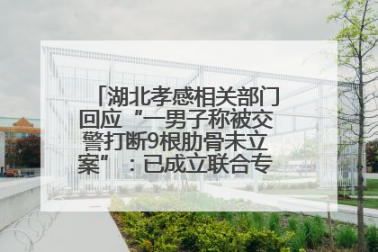 湖北孝感相关部门回应“一男子称被交警打断9根肋骨未立案”：已成立联合专班开展工作