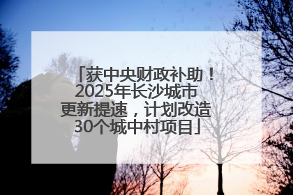 获中央财政补助！2025年长沙城市更新提速，计划改造30个城中村项目