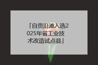 自贡沿滩入选2025年省工业技术改造试点县