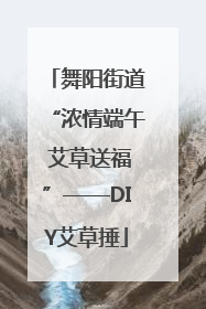 舞阳街道“浓情端午 艾草送福”——DIY艾草捶