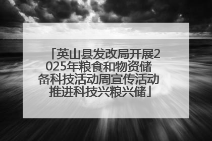 英山县发改局开展2025年粮食和物资储备科技活动周宣传活动 推进科技兴粮兴储