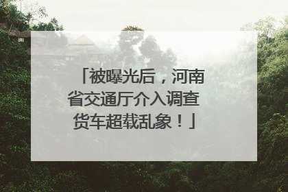 被曝光后，河南省交通厅介入调查货车超载乱象！