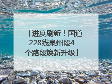 进度刷新！国道228线泉州段4个路段焕新升级