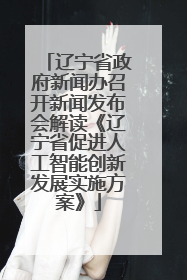 辽宁省政府新闻办召开新闻发布会解读《辽宁省促进人工智能创新发展实施方案》
