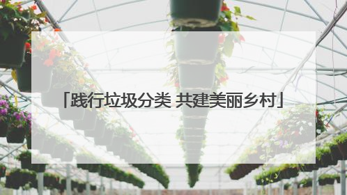 践行垃圾分类 共建美丽乡村