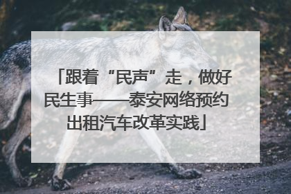跟着“民声”走，做好民生事——泰安网络预约出租汽车改革实践
