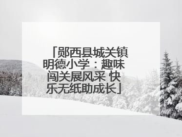 郧西县城关镇明德小学：趣味闯关展风采 快乐无纸助成长
