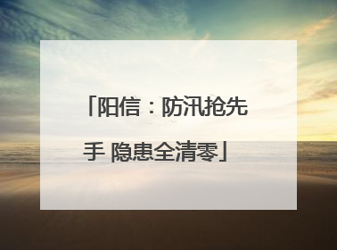 阳信：防汛抢先手 隐患全清零