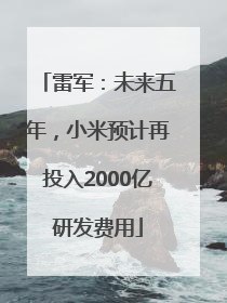 雷军：未来五年，小米预计再投入2000亿研发费用