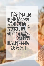 首个团服职业装分级标准落地，京东打造“研产销运洗”一体化团服职业装解决方案