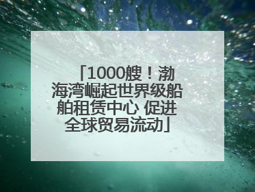1000艘！渤海湾崛起世界级船舶租赁中心 促进全球贸易流动