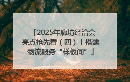 2025年廊坊经洽会亮点抢先看（四）丨搭建物流服务“样板间”